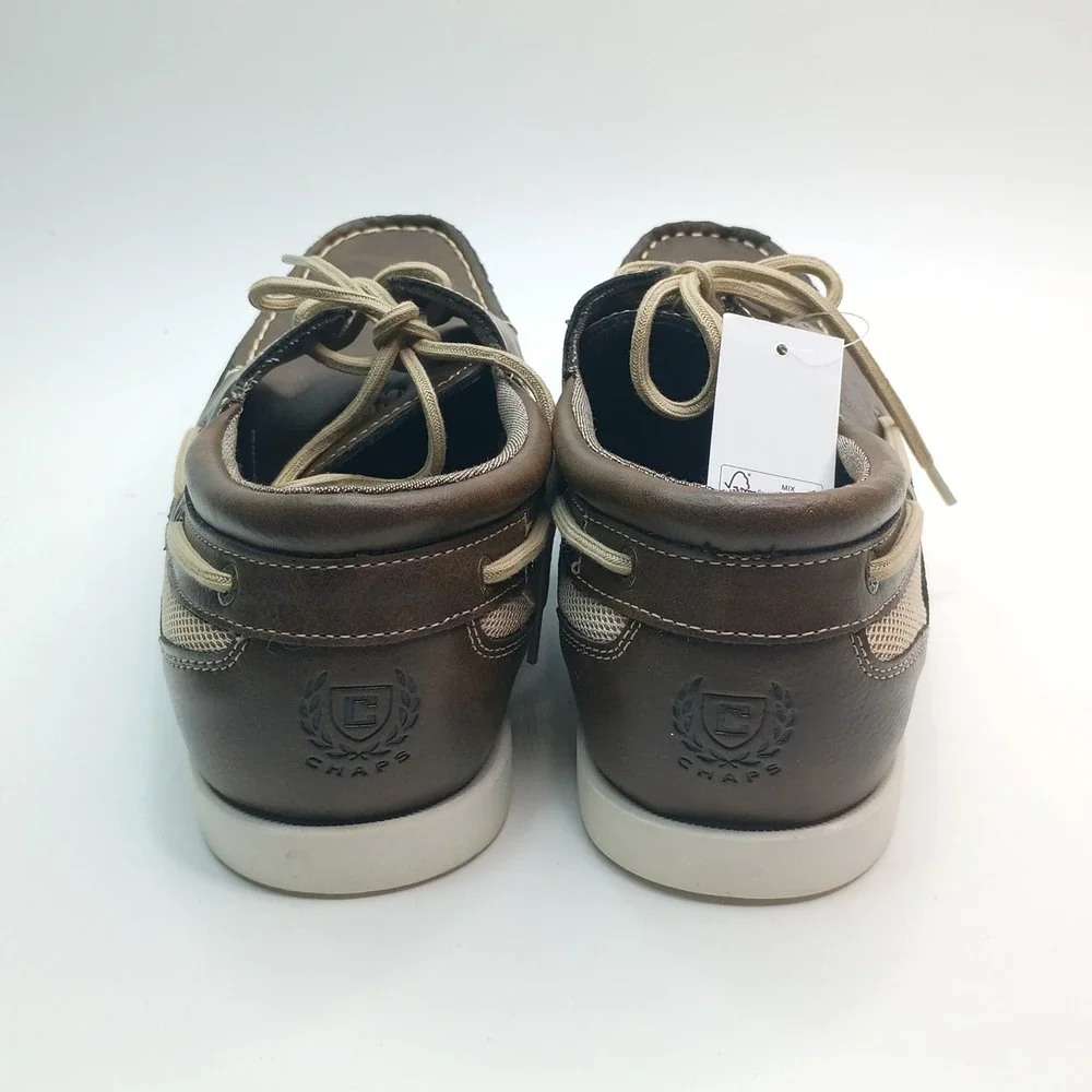 Chaps Kanas Boat Shoe Men Size 10 Brown Memory Foam Loafer